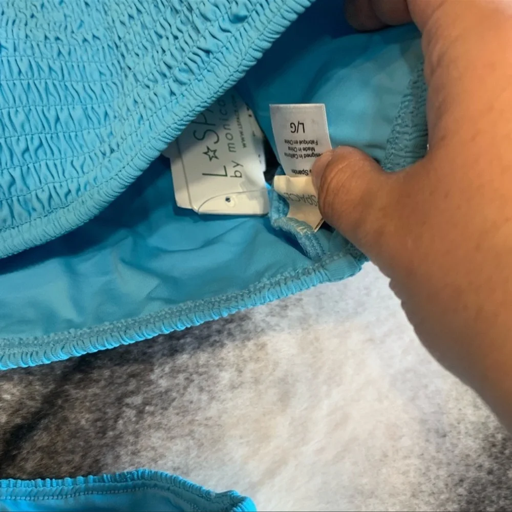 L*space Izzie Aquarius Blue Bikini Swimsuit Top